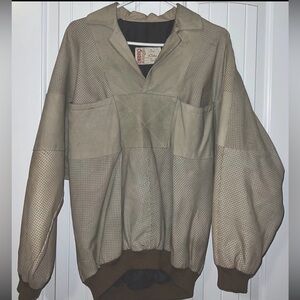 Rare Vintage 80s CANDRO Retro Street Italian Leather Suede Bomber Jacket Mens
